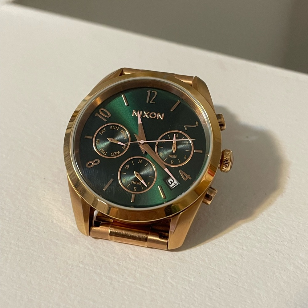 Nixon Rose Gold and Emerald Chronograph